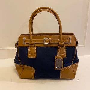 Talbots Navy and brown shoulder bag